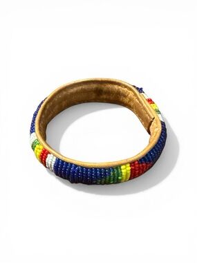 Unbranded Kids Handmade Leather Beaded Bangle Bracelet New